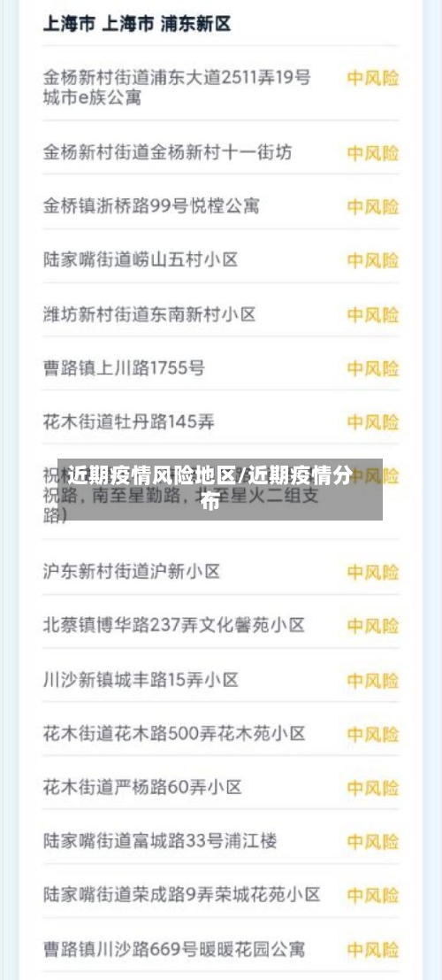 近期疫情风险地区/近期疫情分布