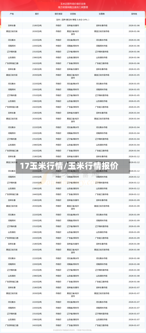 17玉米行情/玉米行情报价