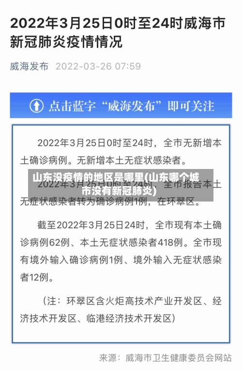 山东没疫情的地区是哪里(山东哪个城市没有新冠肺炎)