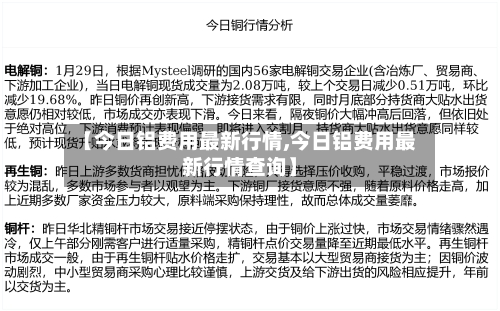 【今日铝费用最新行情,今日铝费用最新行情查询】-第2张图片