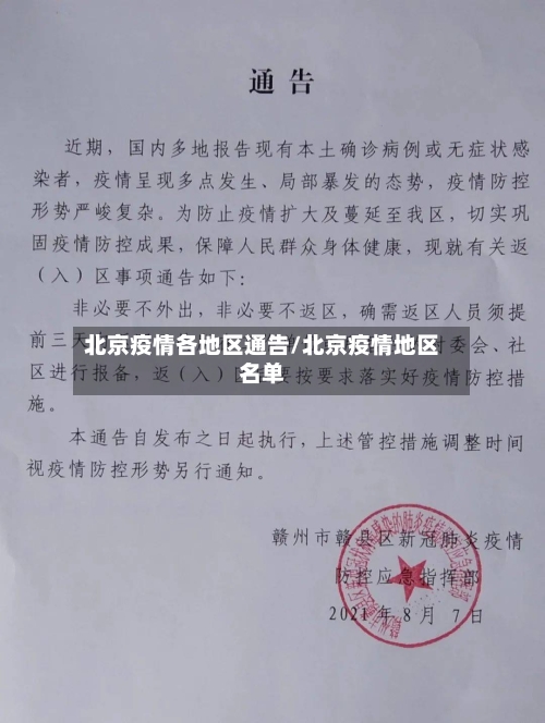 北京疫情各地区通告/北京疫情地区名单