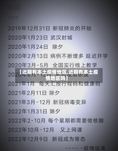 【近期有本土疫情地区,近期有本土疫情地区吗】