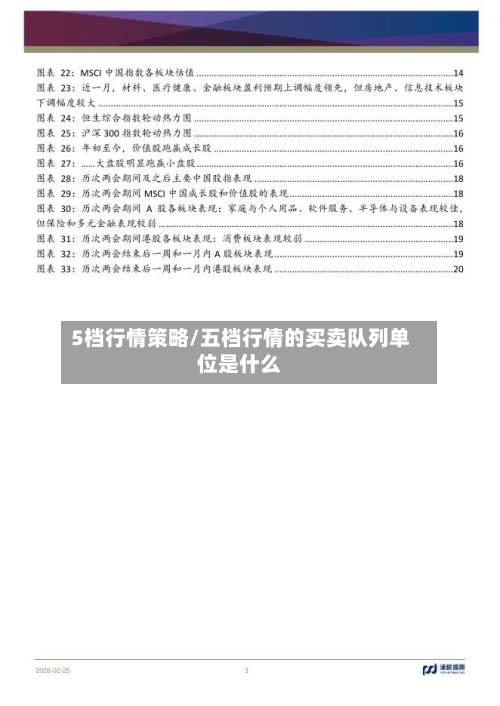 5档行情策略/五档行情的买卖队列单位是什么