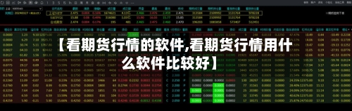 【看期货行情的软件,看期货行情用什么软件比较好】