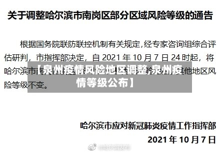 【泉州疫情风险地区调整,泉州疫情等级公布】