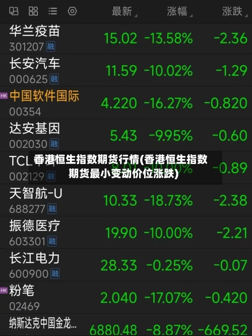 香港恒生指数期货行情(香港恒生指数期货最小变动价位涨跌)-第3张图片