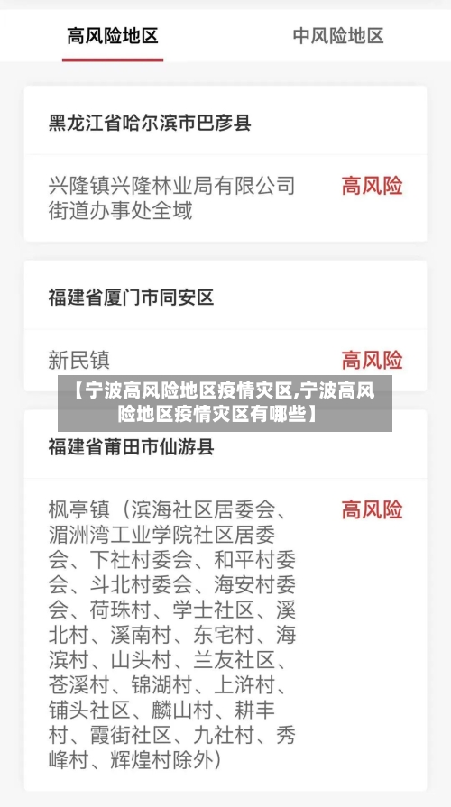 【宁波高风险地区疫情灾区,宁波高风险地区疫情灾区有哪些】-第1张图片