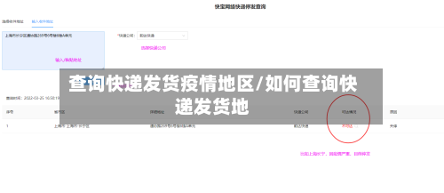 查询快递发货疫情地区/如何查询快递发货地-第2张图片