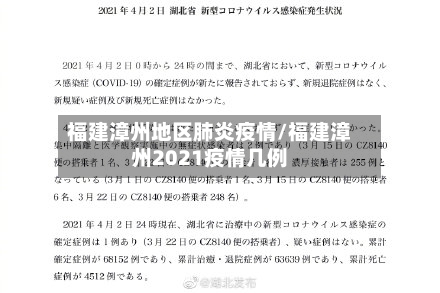 福建漳州地区肺炎疫情/福建漳州2021疫情几例-第1张图片