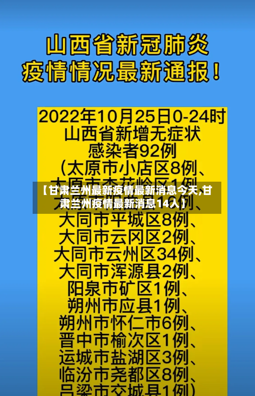 【甘肃兰州最新疫情最新消息今天,甘肃兰州疫情最新消息14人】-第1张图片